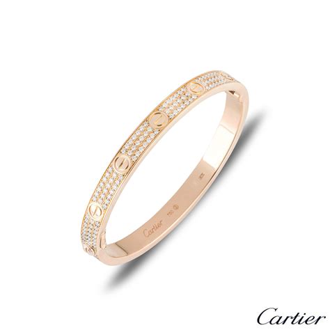 cartier diamond love bracelet rose gold|cartier love bracelet full diamonds.